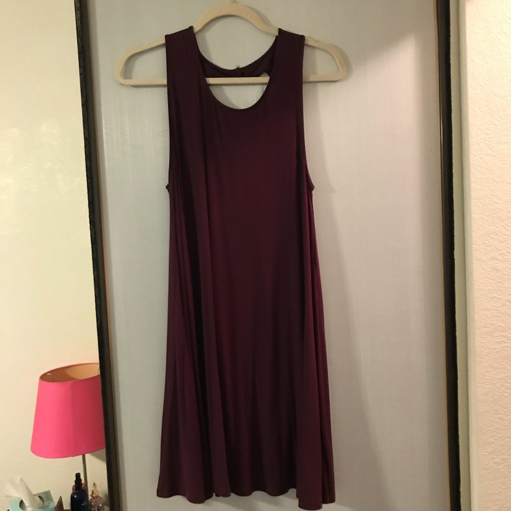 American Eagle maroon open back dress